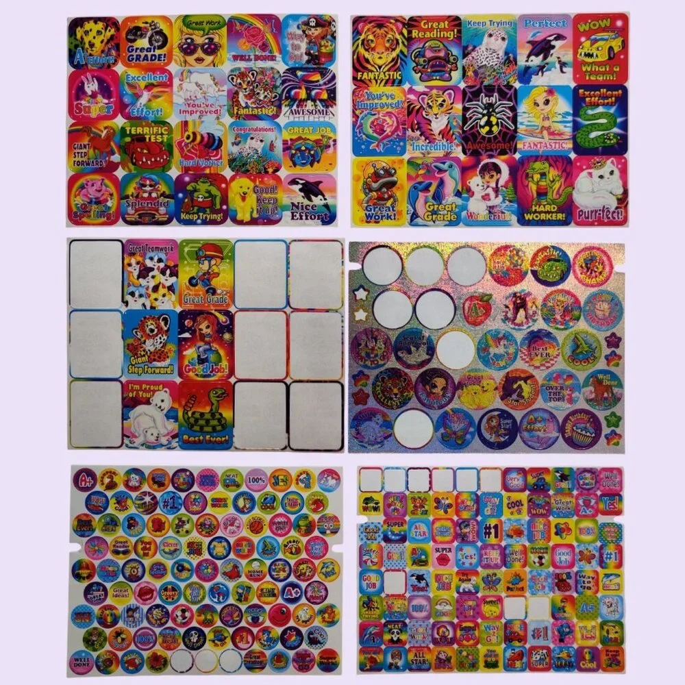 Lisa Frank Tikanni the Husky Dog Trifold Portfolio Art Case + HUGE Sticker Lot