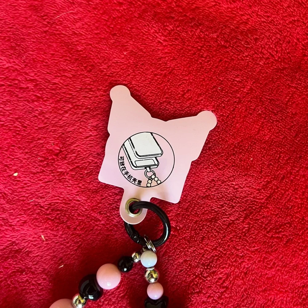Phone charm- Black and Pink