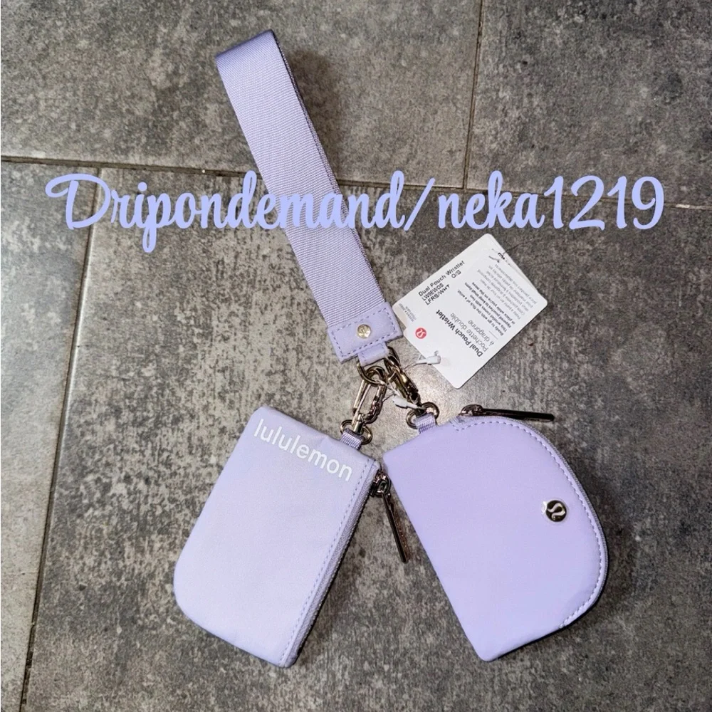 Lululemon Dual Pouch Wristlet- Lavender Frost/White