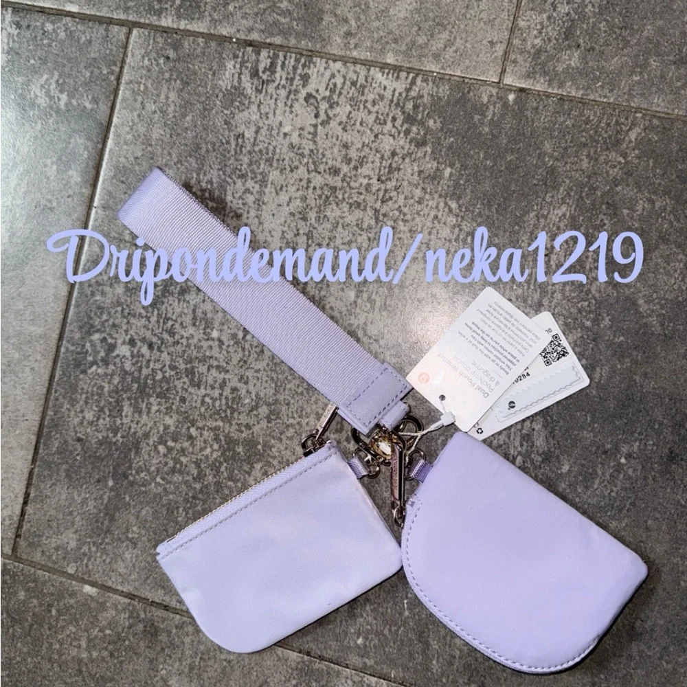 Lululemon Dual Pouch Wristlet- Lavender Frost/White
