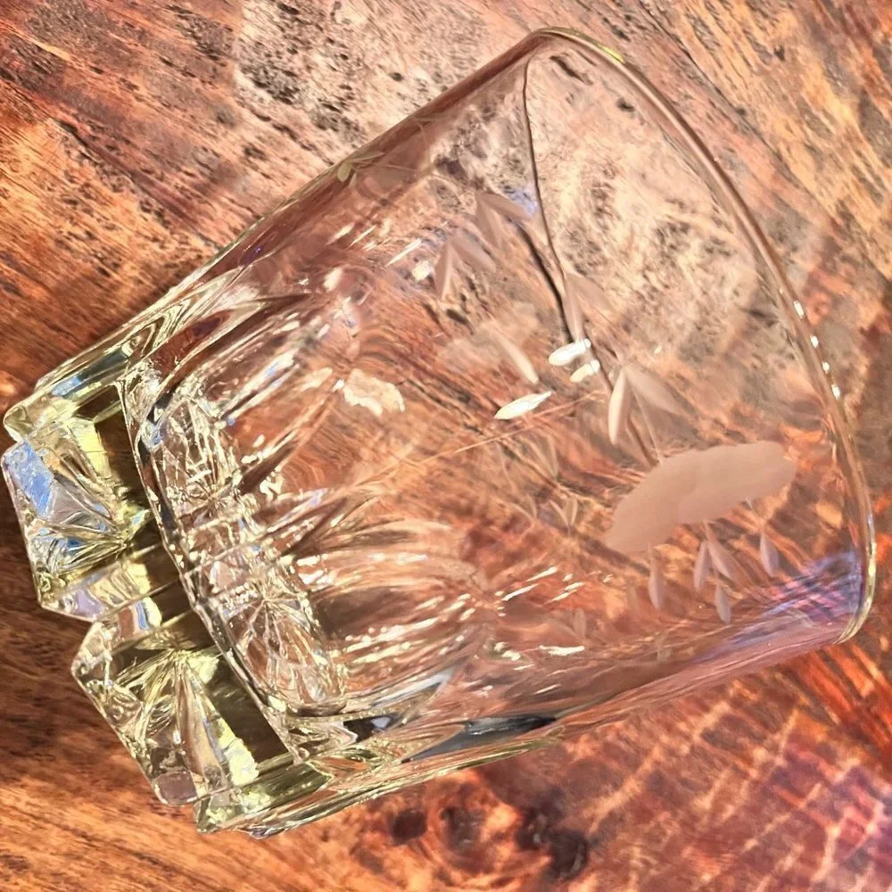 Princess House bucket etched floral
