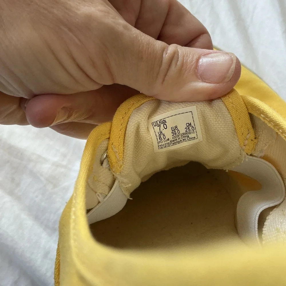Vans faux yellow size