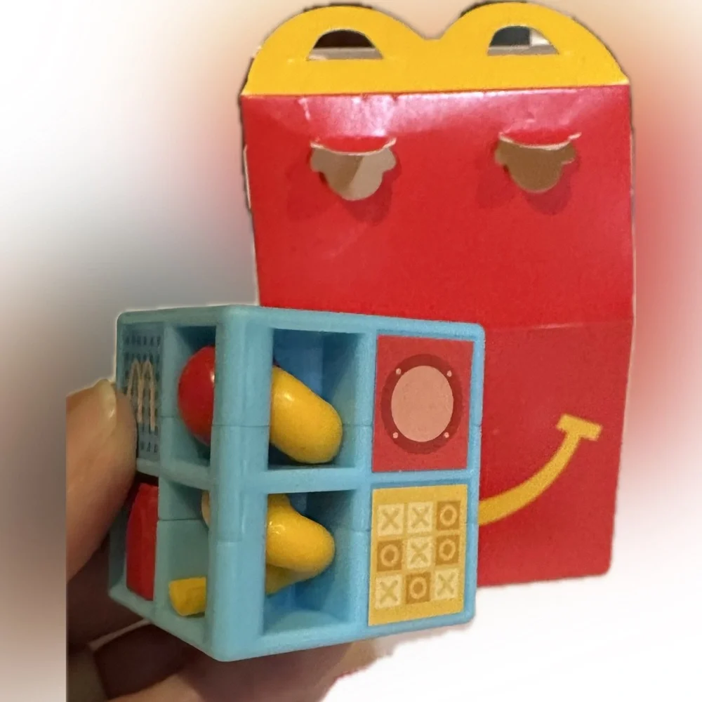 LIL MCDONALDS PLAY PLACE AREA TOY TINY MINI HAPPY MEAL BOX 3 & UNDER W/ STICKERS