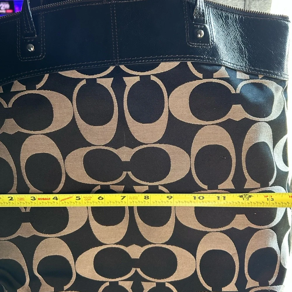 Coach Black and White Signature Tote