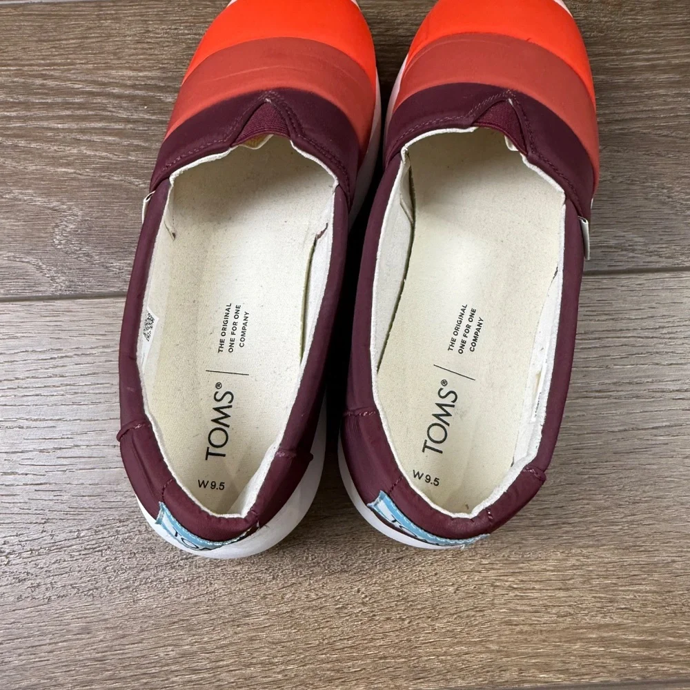 TOMS Women's Alpargata Mallow Slip-On Shoes, Burgundy Multi Sz 9.5 Fall Winter