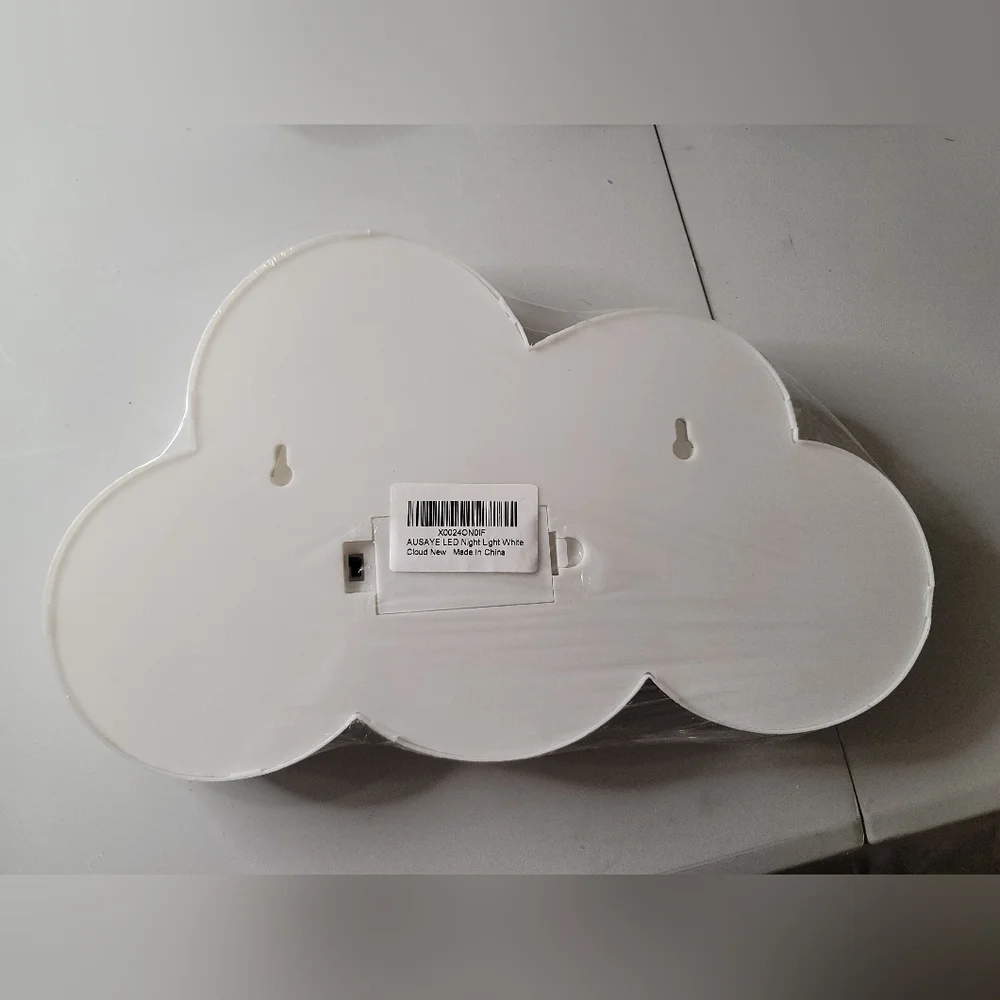 Cloud Shaped LED Night Light - White-Battery Powered