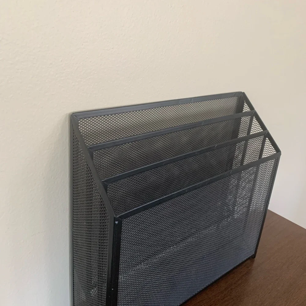 Mind Reader 3-Tier Jumbo Metal Mesh File Holder, Black