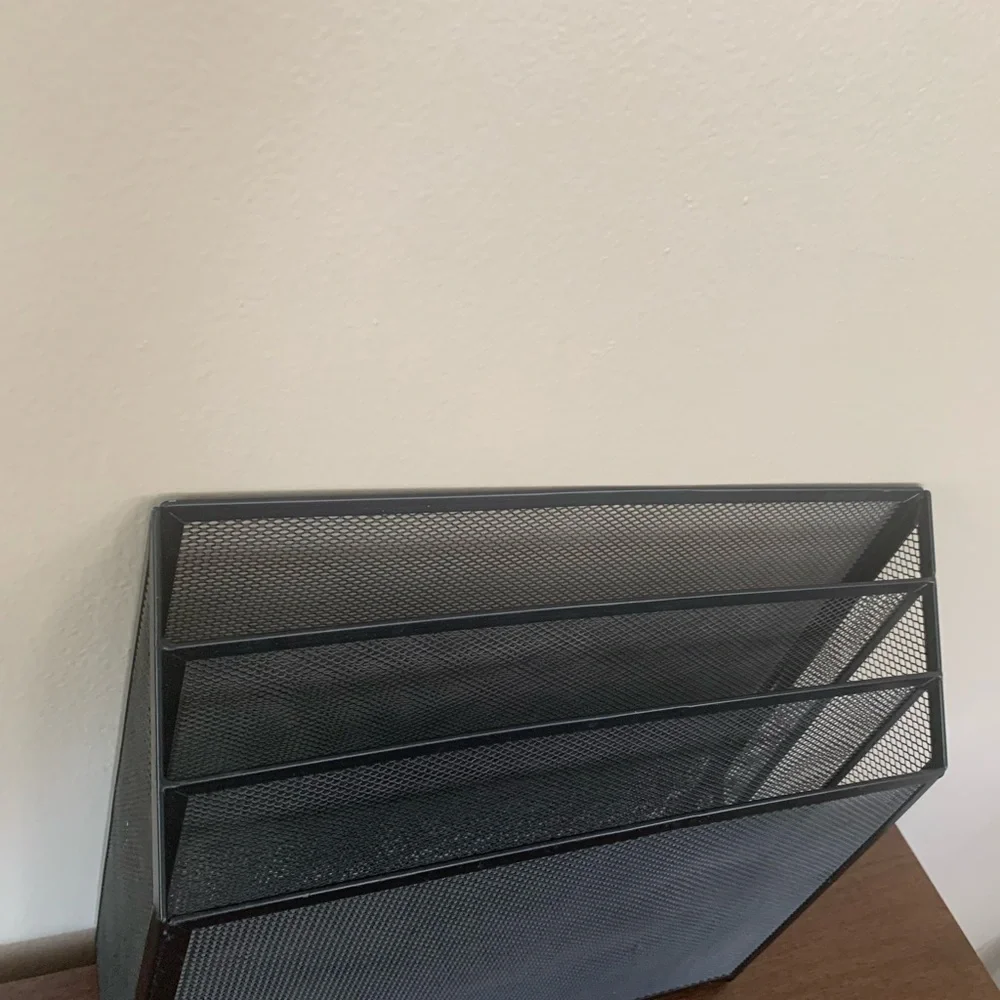 Mind Reader 3-Tier Jumbo Metal Mesh File Holder, Black