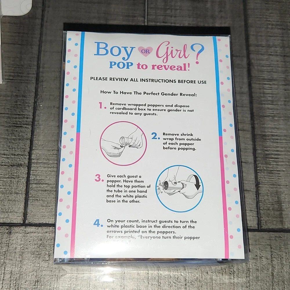 NEW 12 PACK Gender Reveal Party Poppers - Blue (BOY)