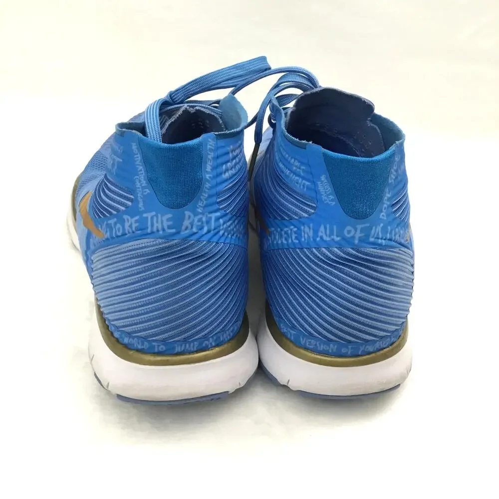 Nike Free Train Instinct Kevin Hart Hustle Blue Gold Trainer Shoes Sz 7