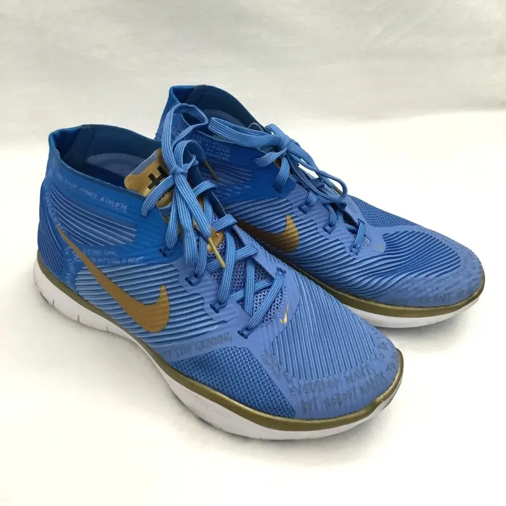 Nike Free Train Instinct Kevin Hart Hustle Blue Gold Trainer Shoes Sz 7