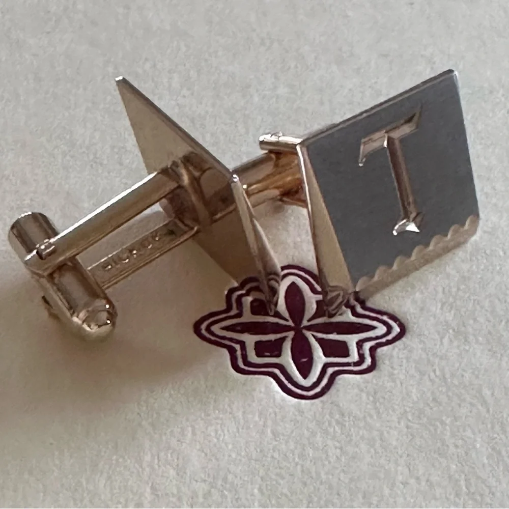 HICKOK | Vintage Silver Monogrammed T Cufflinks