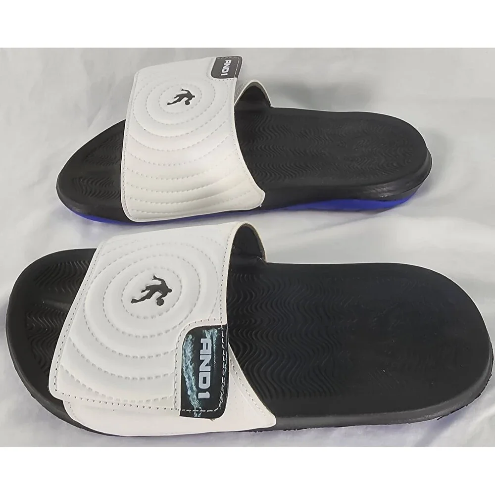 AND1 Men’s Athletic Adjustable Swirl Slide Sandals Size 8