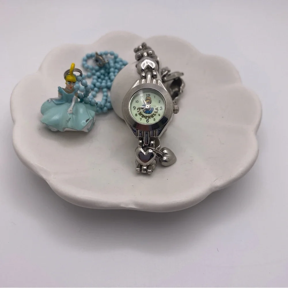 Disney Princess Cinderella 2 PC Set Watch with Heart Shaped Links & Necklace