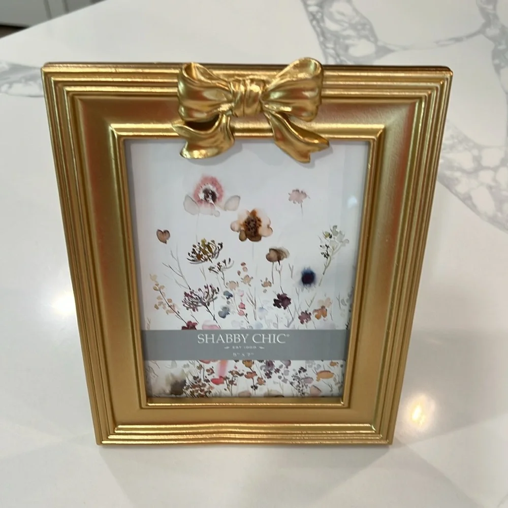 🎀💛Shabby Chic Gold Photo Frame