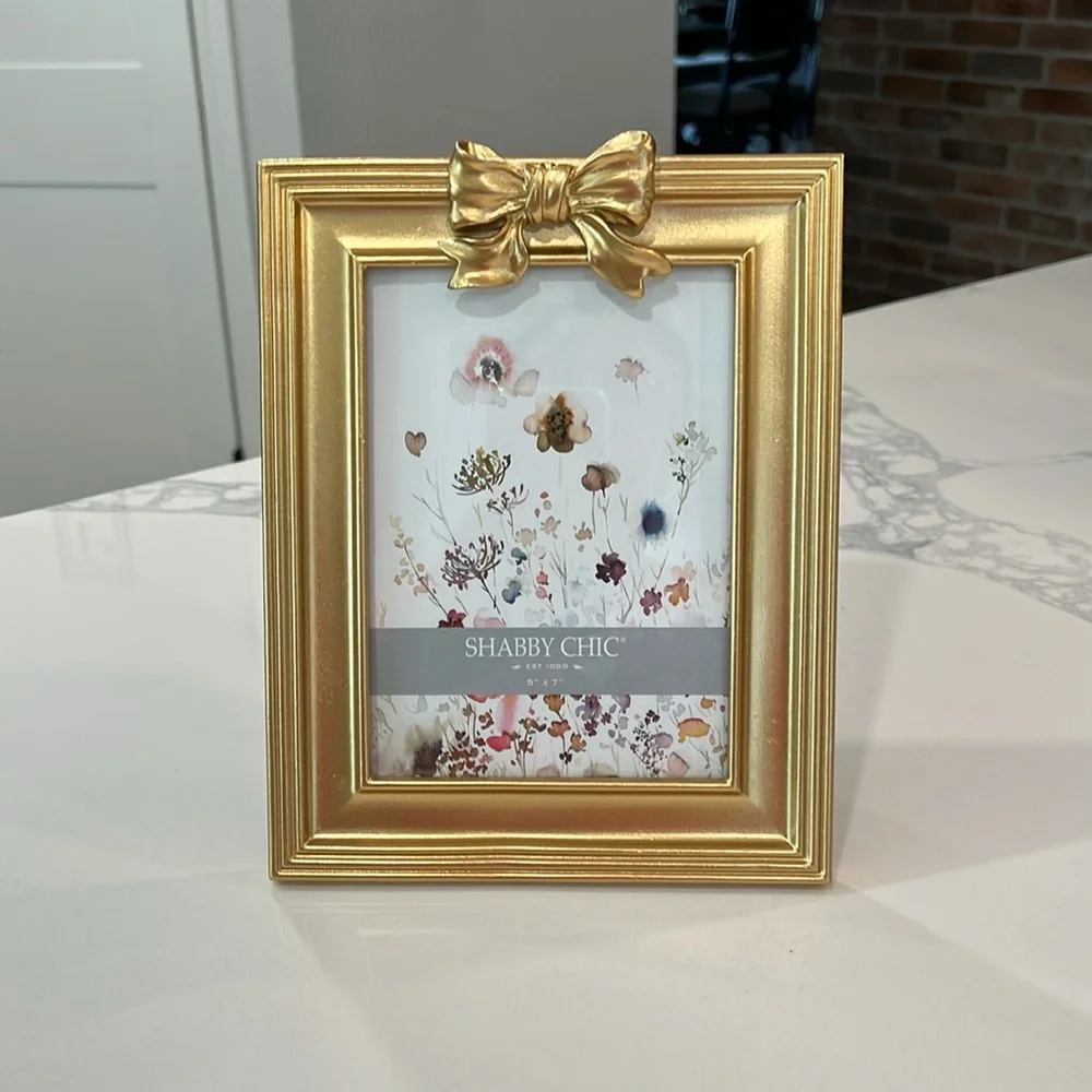 🎀💛Shabby Chic Gold Photo Frame