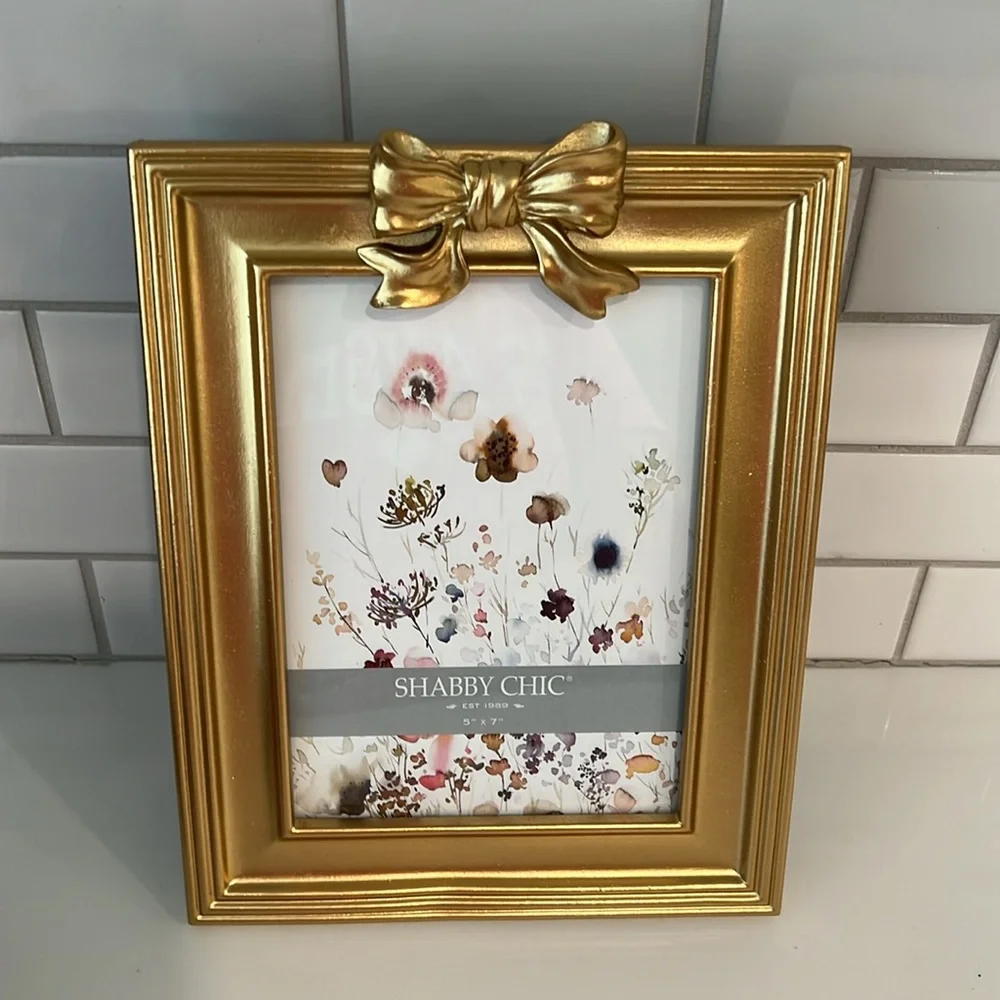 🎀💛Shabby Chic Gold Photo Frame