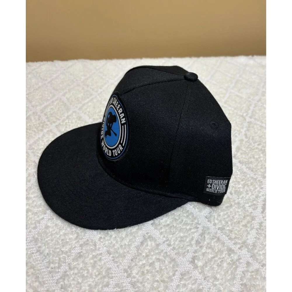Ed Sheeran Divide World Tour Music Concert Embroidered Patch Black Snap Back Hat
