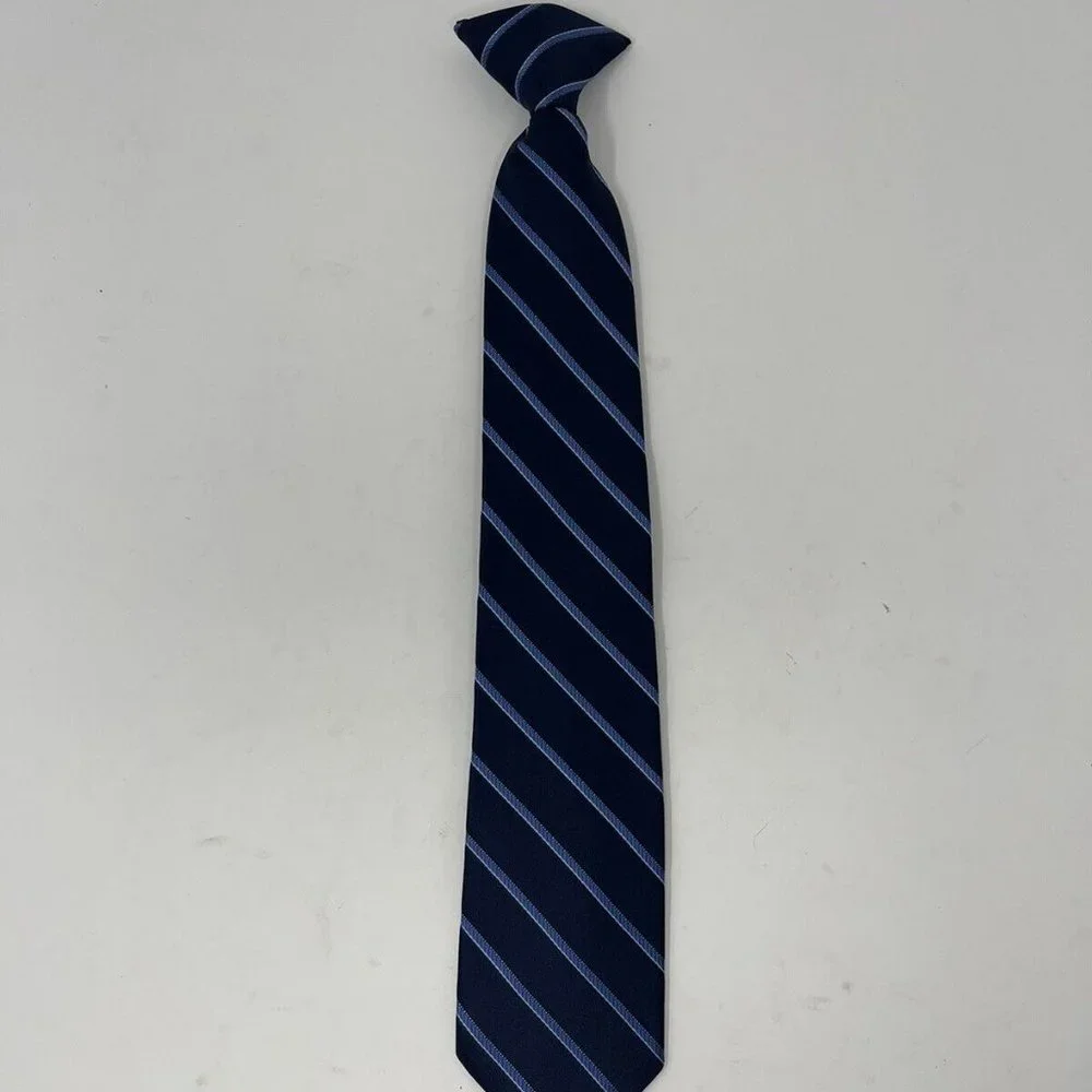Michael Kors Blue Striped Boys Clip On Tie