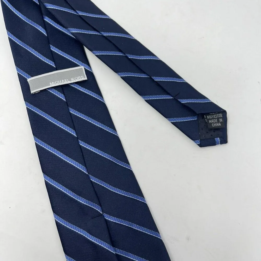 Michael Kors Blue Striped Boys Clip On Tie