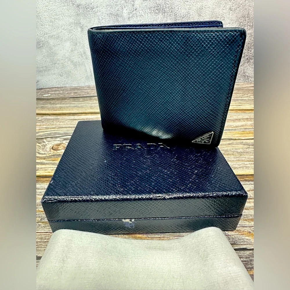 Prada Saffiano Leather Wallet with Box GUC​