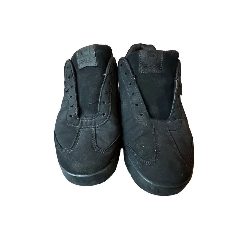 Fila Black Matte Suede Finish Tennis Shoes