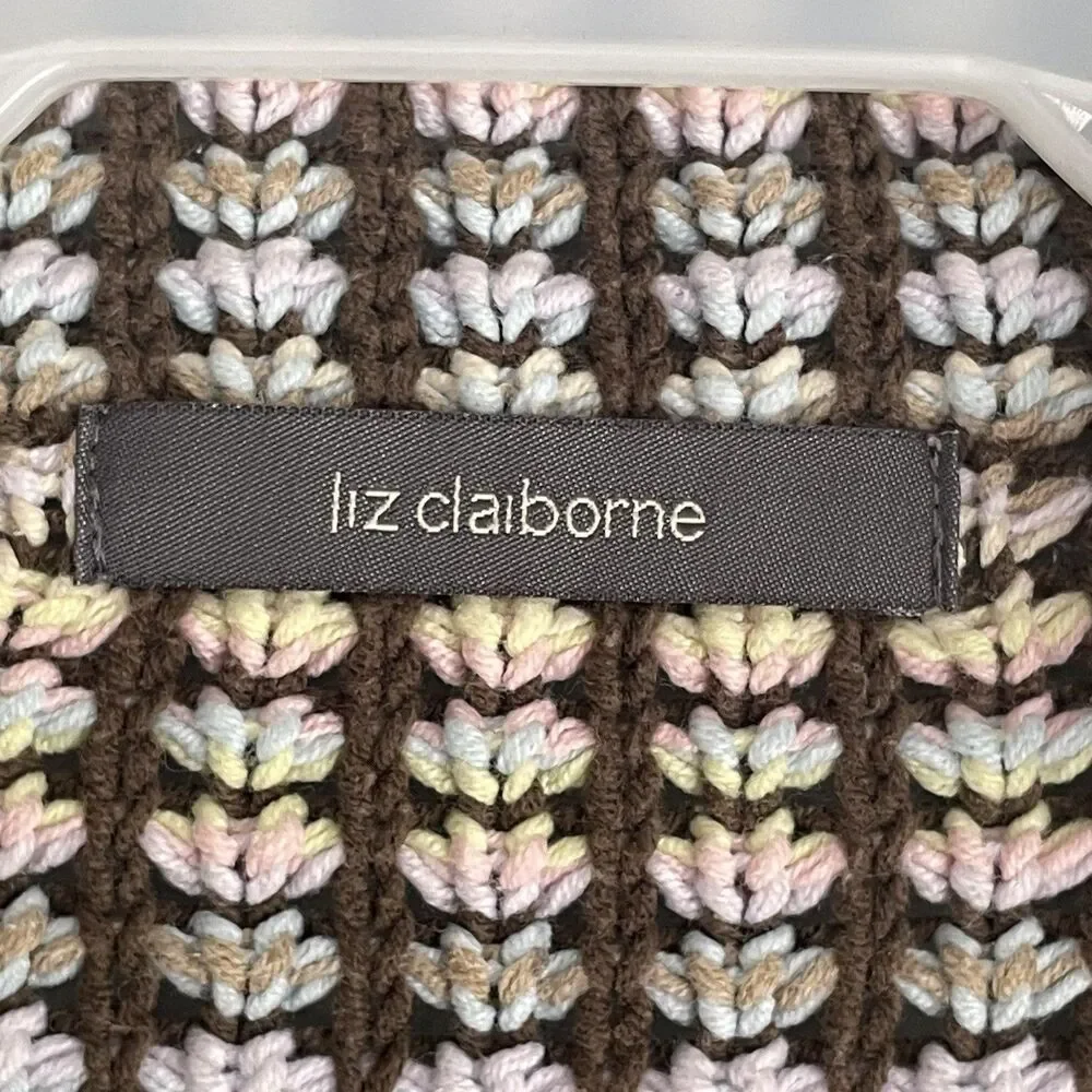 Vintage Liz Claiborne Knit Sweater Women's Size M Rainbow Bobble Popcorn Knit