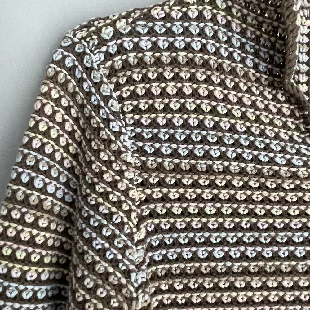 Vintage Liz Claiborne Knit Sweater Women's Size M Rainbow Bobble Popcorn Knit
