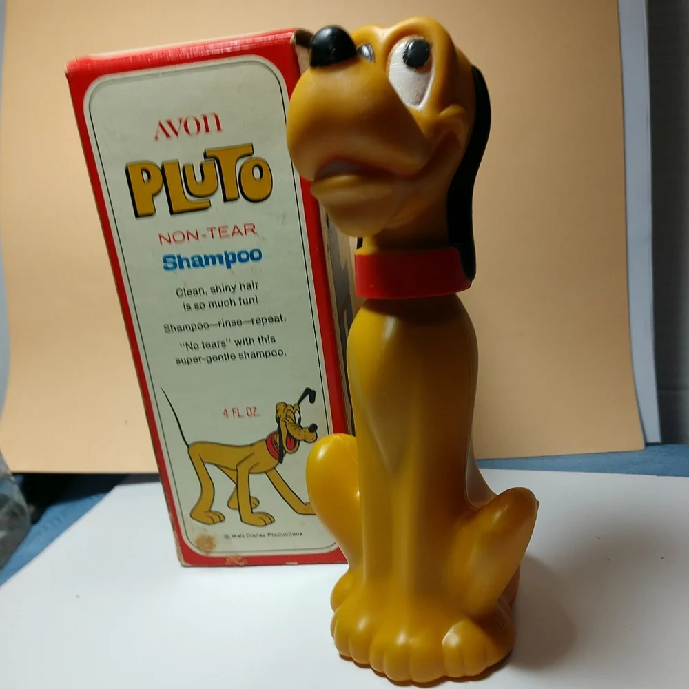 Disney PLUTO Decanter Non-Tear Shampoo With Shampoo & BOX Vintage Avon 1970's