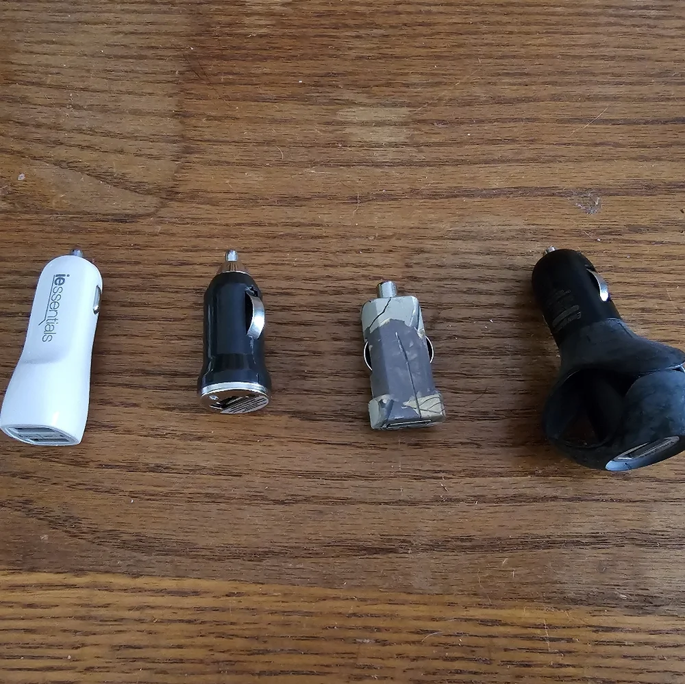 Set Of 4 Misc Used Car USB-A Chargers For 12V Car Outlet