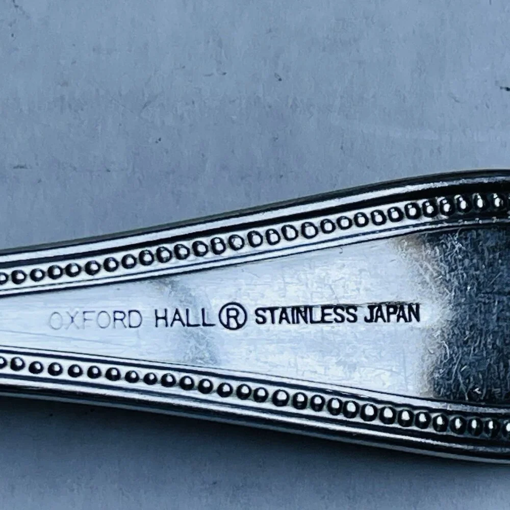 OXFORD HALL Stratton Stainless Flatware Beaded Edge Crafted in Japan Salad Fork