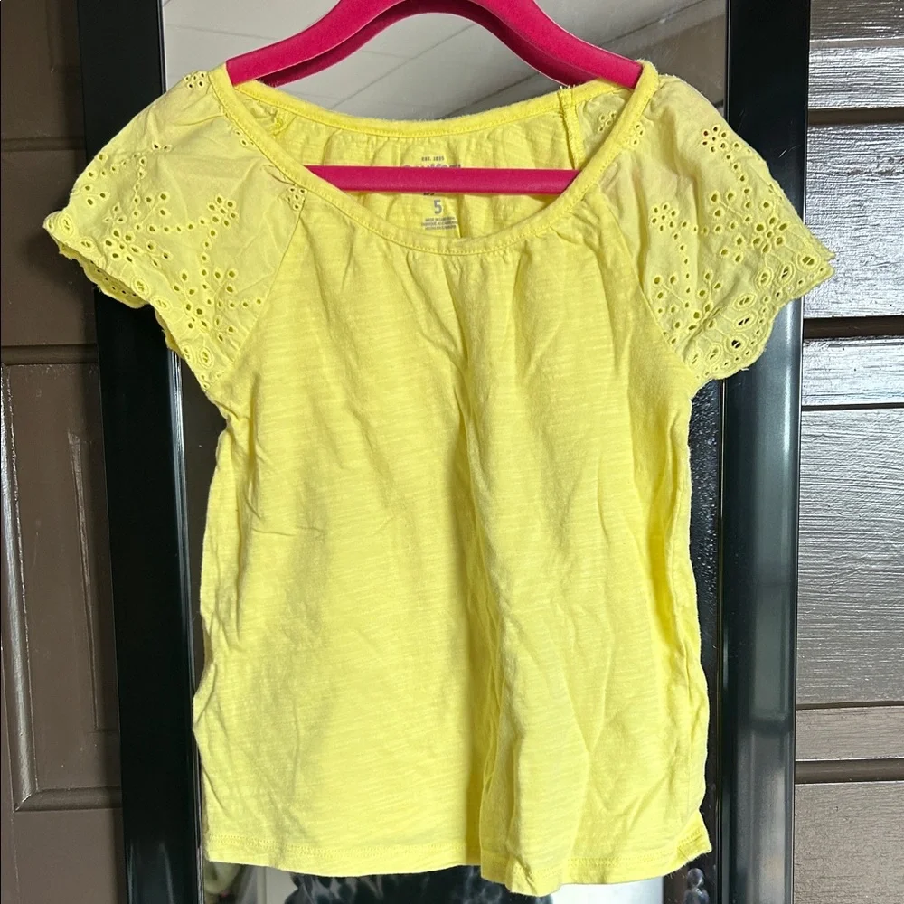 OshKosh B'gosh Yellow Eyelet Sleeve Blouse