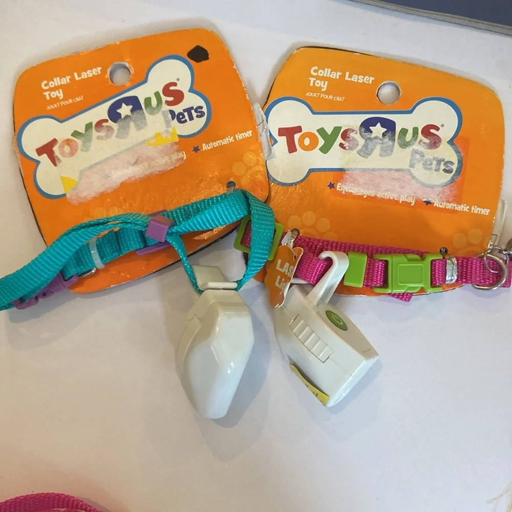 NWT collar laser toy for cats-collar + toy combo; teal & purple collar