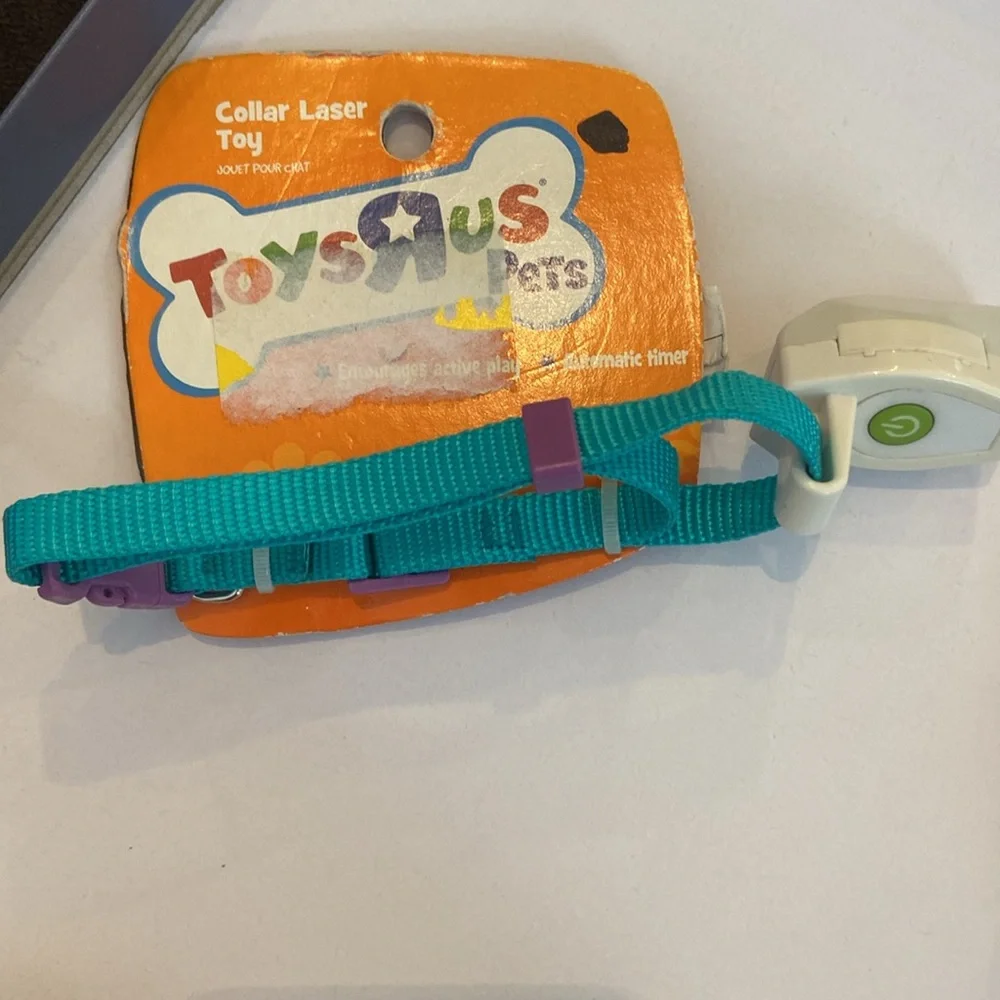 NWT collar laser toy for cats-collar + toy combo; teal & purple collar