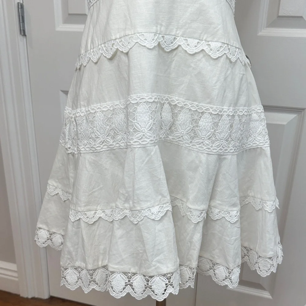 NWT Endless Rose White Halter Neck Open Back Lace Boho Cottagecore Dress Size L