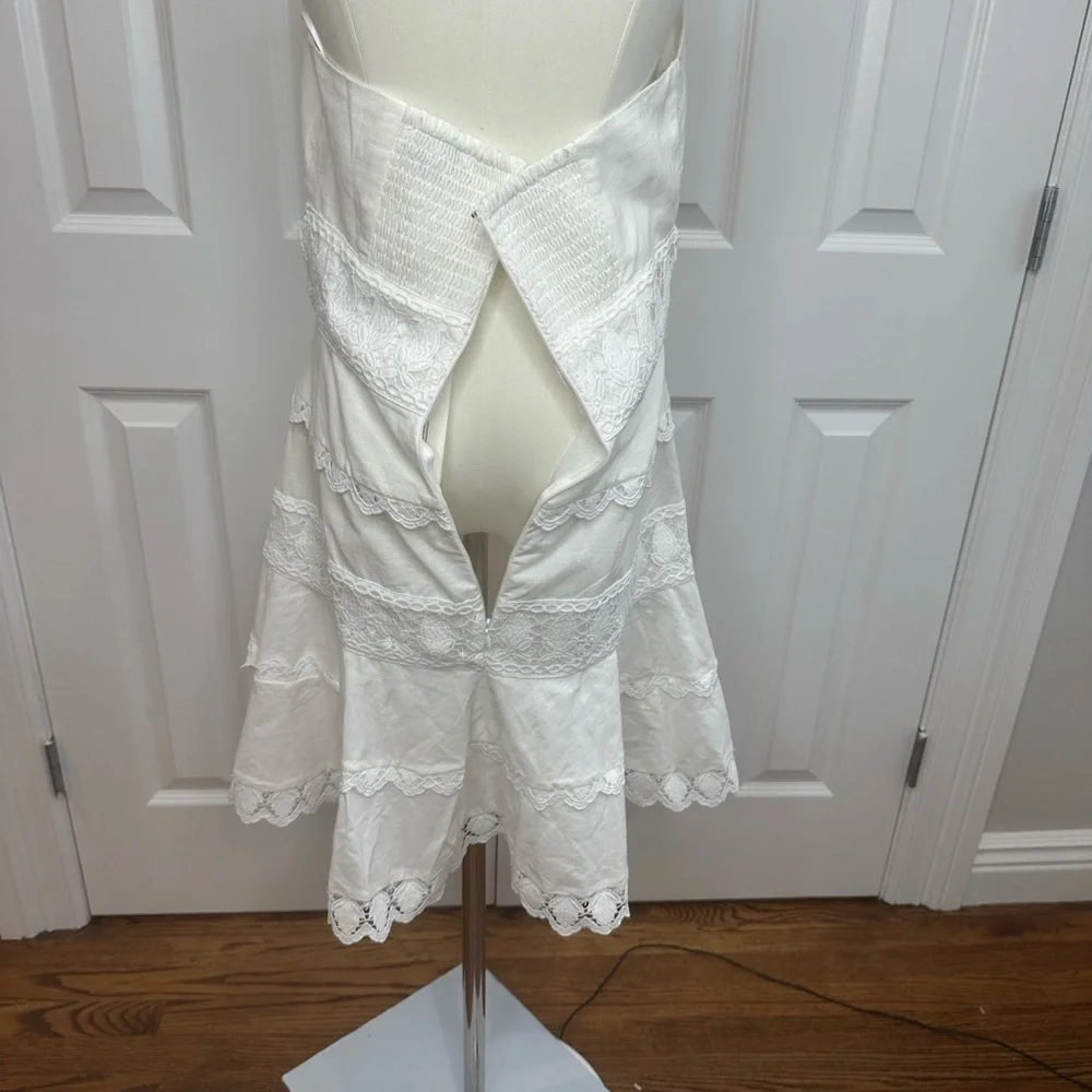 NWT Endless Rose White Halter Neck Open Back Lace Boho Cottagecore Dress Size L