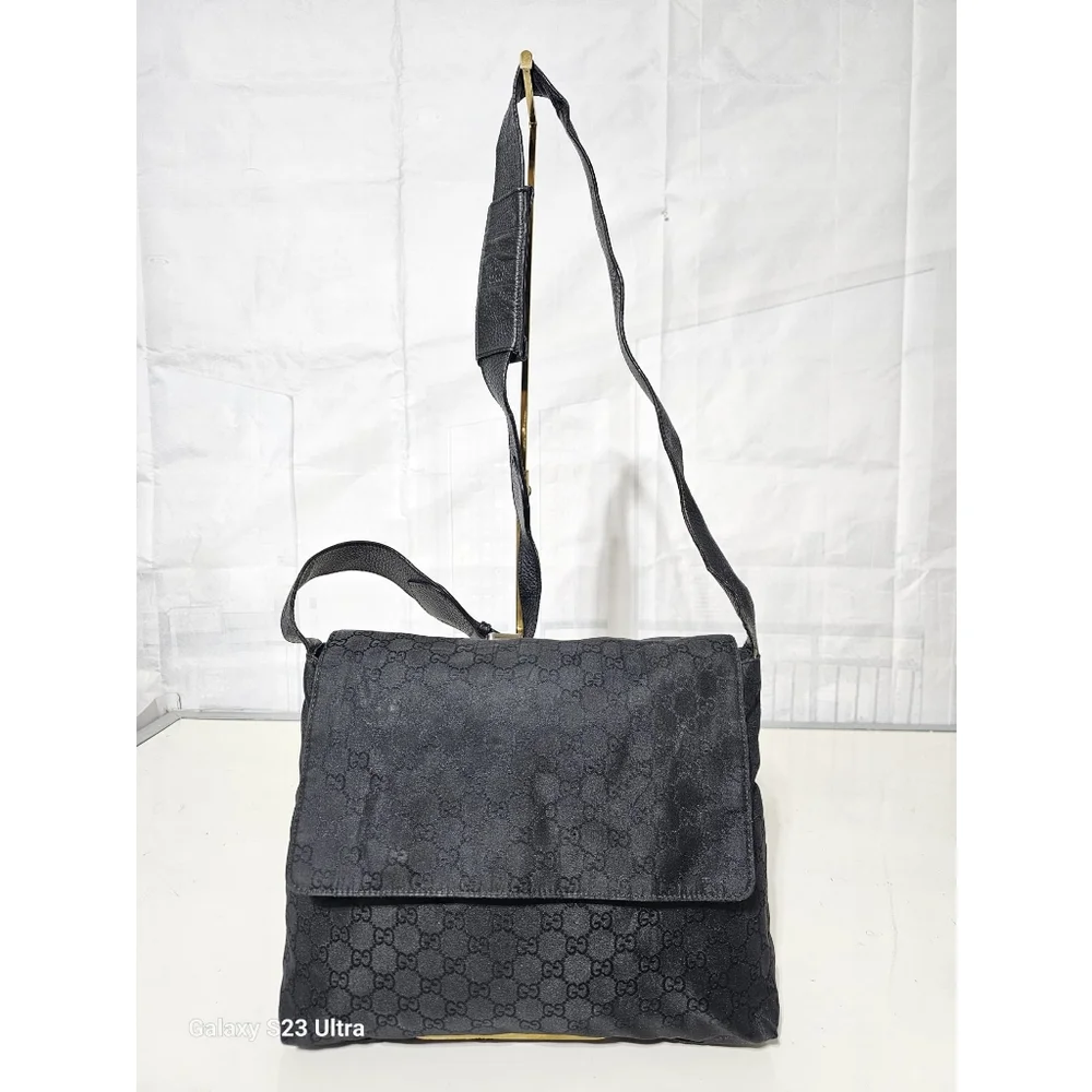 Gucci GG Nylon Messenger Bag Black