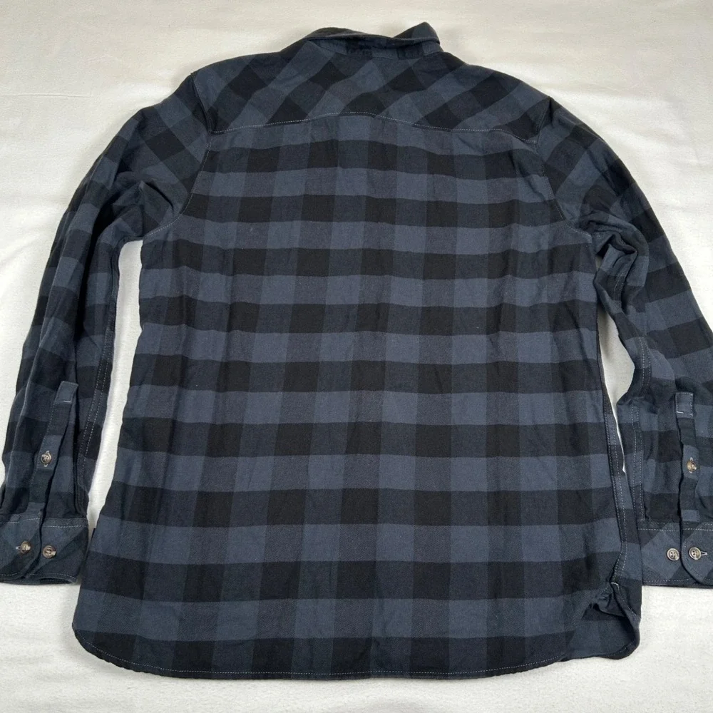 The North Face Shirt Men Large Blue Black Plaid Flannel Long Sleeve Button Up