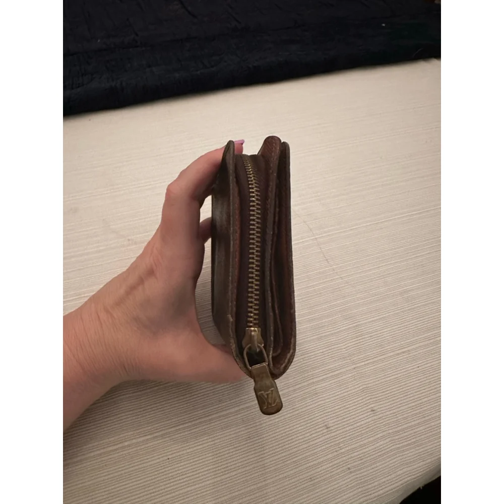 Louis Vuitton Brown & Tan Monogram Snap & Zip Wallet