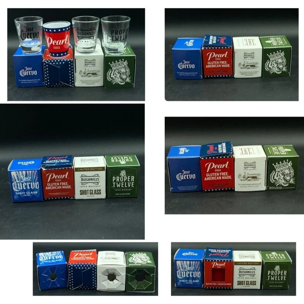 Shot Proper Twelve Jose Cuervo Pearl Vodka Bushmills Boxed Bottle Topper LOT 4