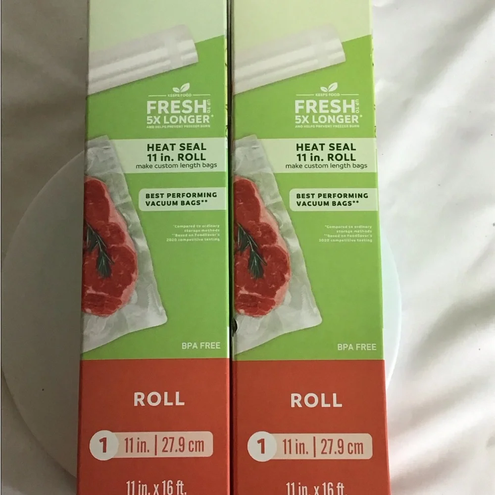 FoodSaver Heat Seal Vacuum Rolls Lot Of 2 Rolls 11inches x 16ft.