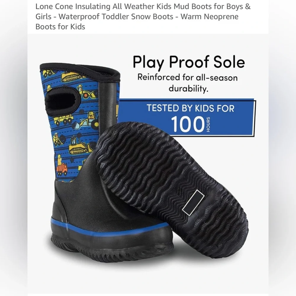 Lone cone insulating all weather kids BOOTS for B&G waterproof size 4 NWT