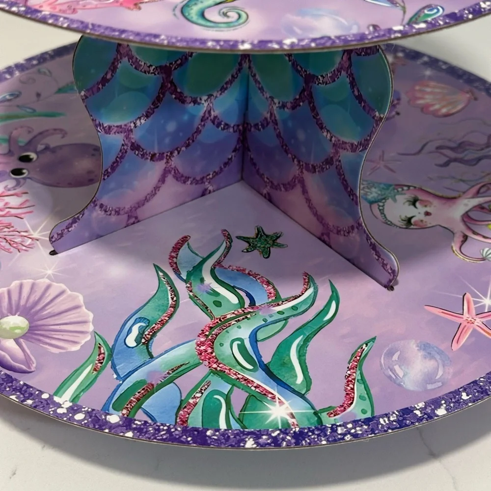 Brand New 3-tier mermaid-themed cupcake or dessert stand 18
