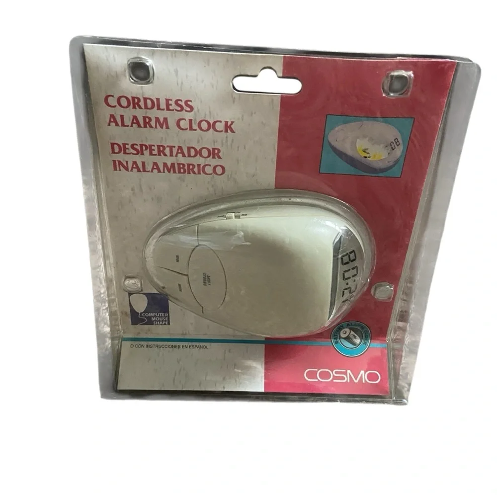 Vintage New In Box Cosmo Cordless Alarm Clock Computer Mouse Shape Battery Power