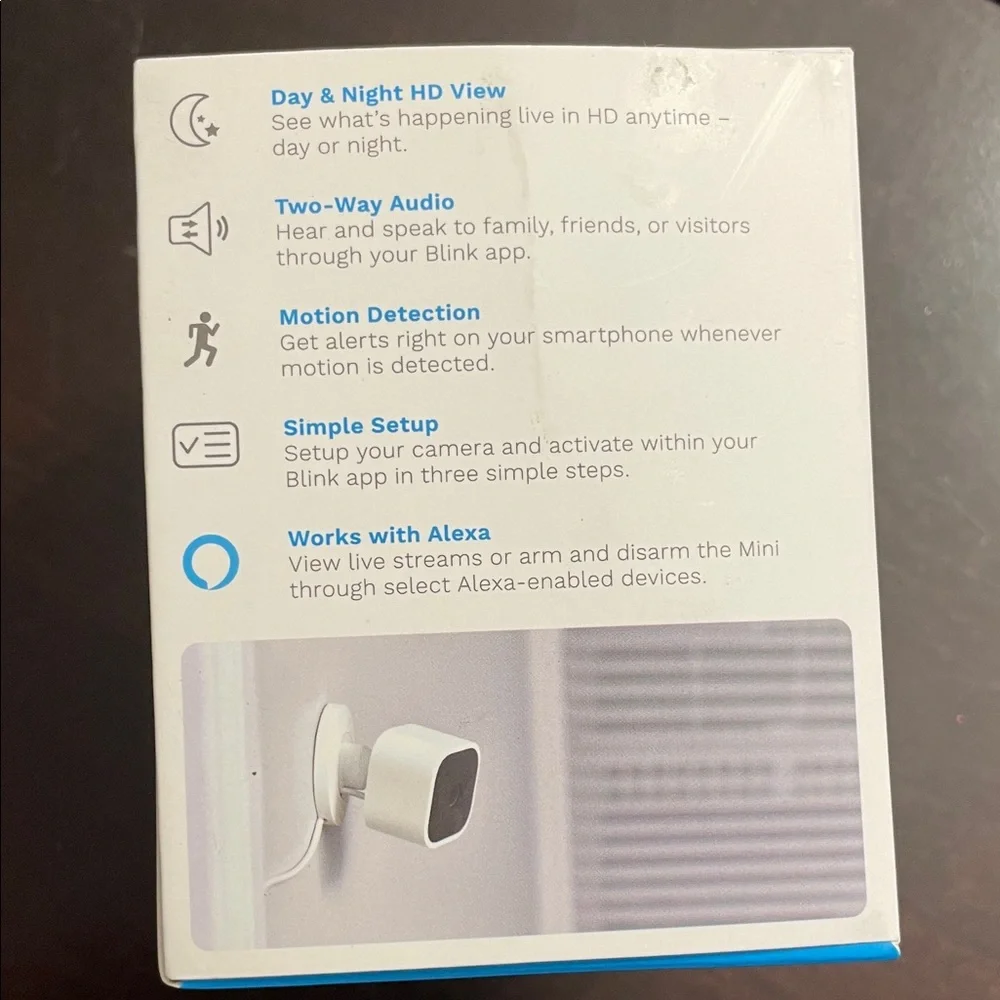 NIB Blink Mini Indoor Plug-In HD Smart Security Camera