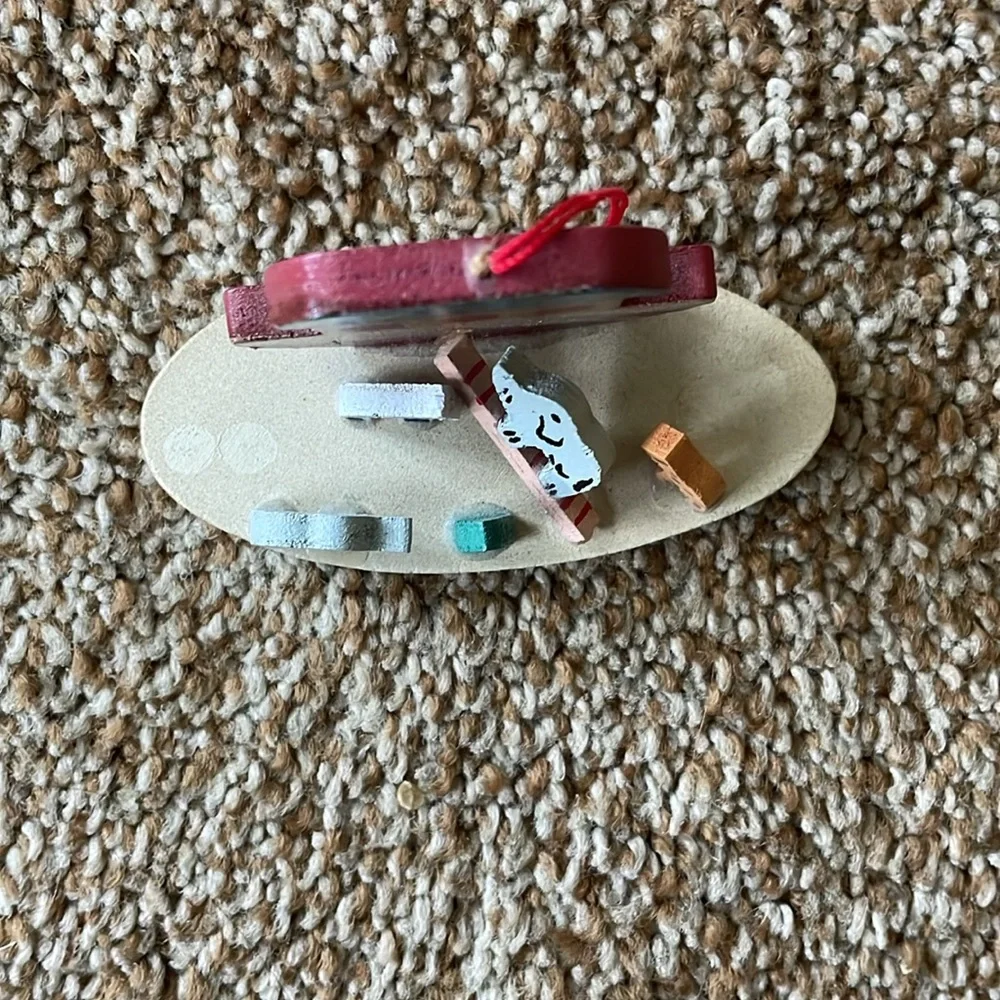 VTG Minature Wooden Noah’s Ark Christmas Ornament