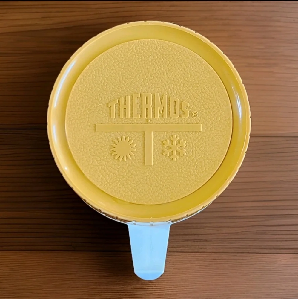 Vintage Thermos Brand Insulated Food Jars – 1970s Retro Mustard & Red