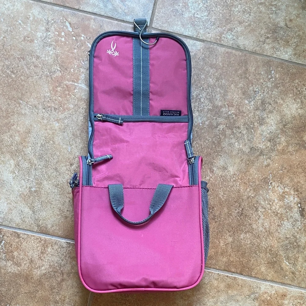 Palm Tree Pink Hanging Toiletry Bag