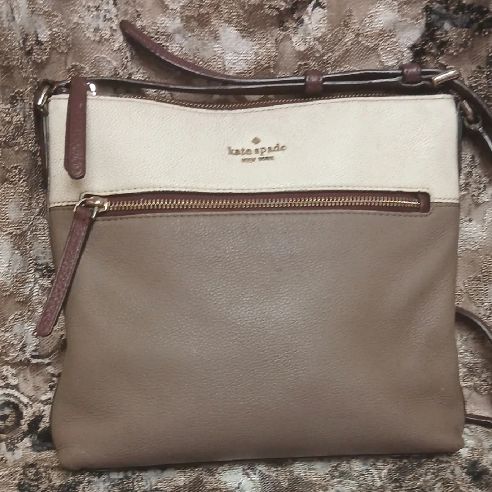 Kate Spade Tan and Cream And Brown Crossbody Bag 9.5