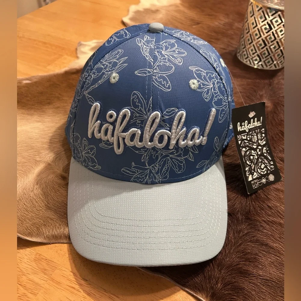 Hafaloha! Blue Plumeria Golf Snapback Hat